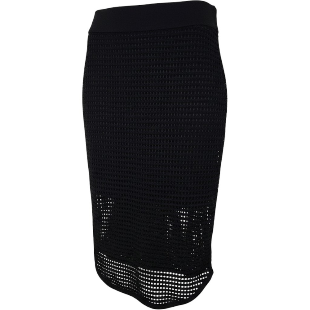 Torn by Ronny Kobo Black Mesh Knit Pencil Skirt Medium Rayon Spandex Stretch